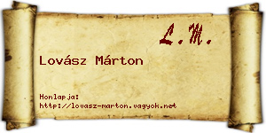 Lovász Márton névjegykártya